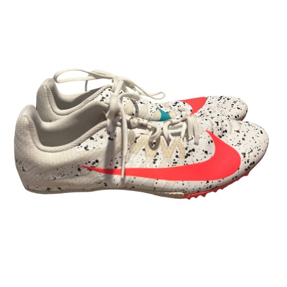 Nike Zoom Rival S 9 Paint Splatter White Crimson Jade Men's Size 12 Track - Picture 2 of 10